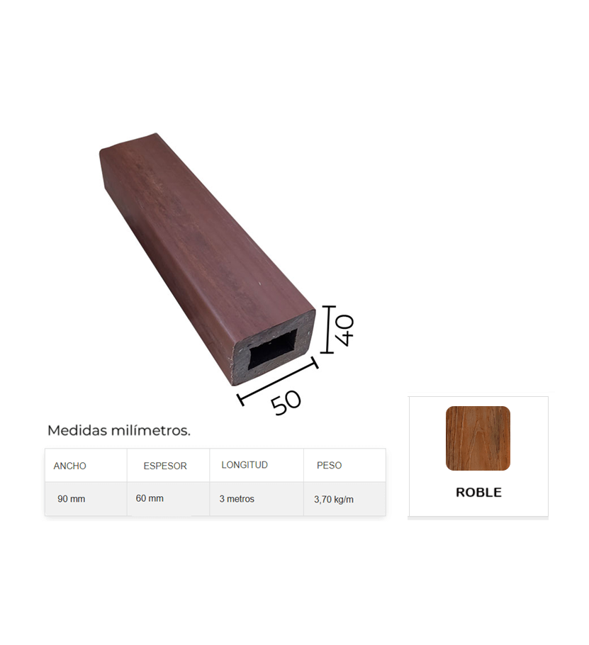 Roble de POLYMADERA 40x50mm